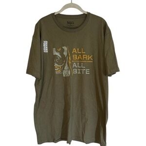 5.11 Tactical Mens XL Ranger Army Green All Bark All Bite Graphic T Shirt Tee